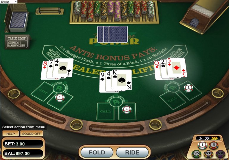 Трех-карточный покер в онлайн казино