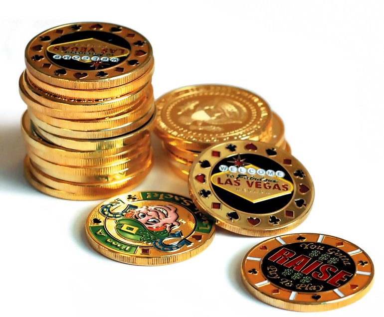 Золотые фишки казино Лас Вегас
