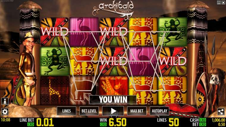 Видео покер Archibald: Discovering Africa демо-игра