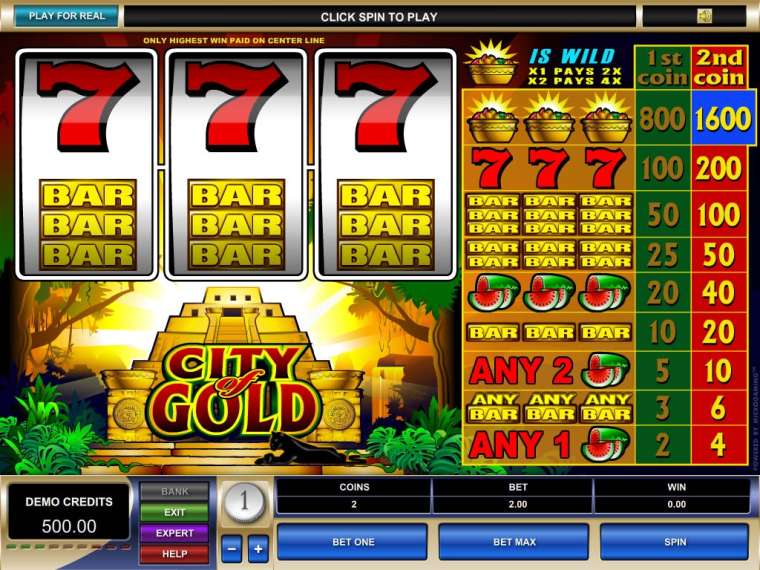 Видео покер City of Gold демо-игра