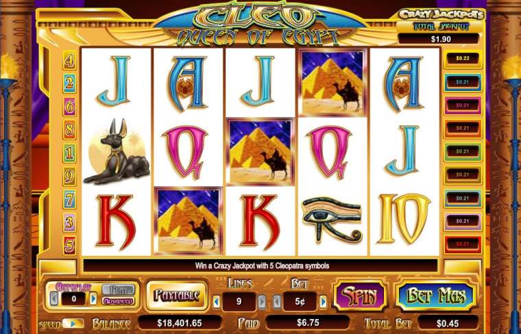 Видео покер Cleo Queen of Egypt демо-игра