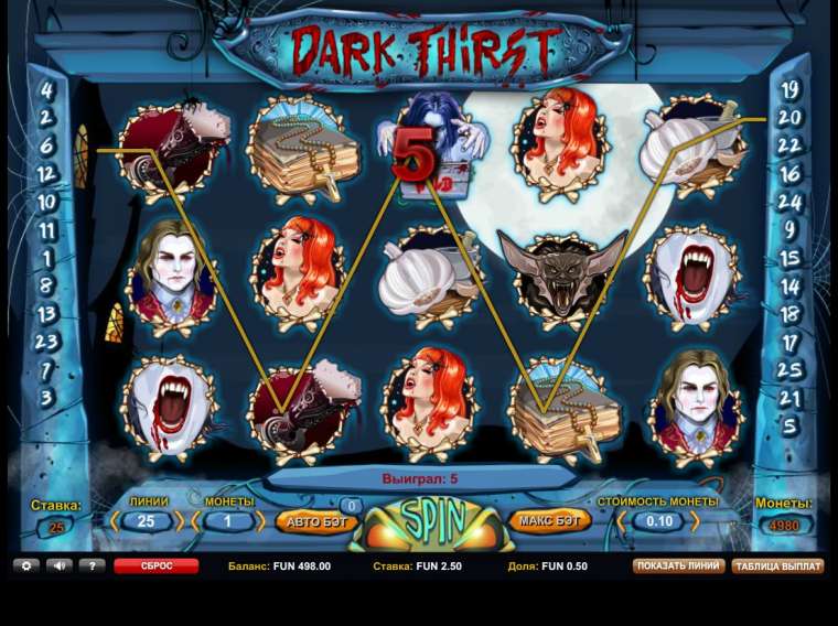Видео покер Dark Thirst демо-игра