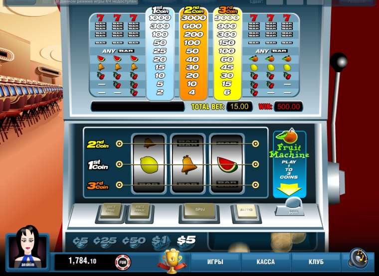 Видео покер Fruit Machine демо-игра