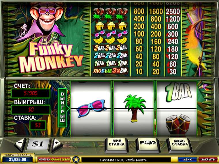 Видео покер Funky Monkey демо-игра