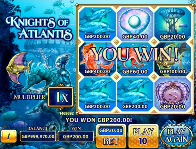 Видео покер Knights of Atlantis демо-игра