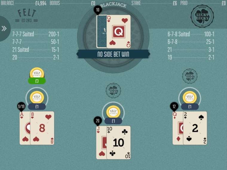 Видео покер Lucky Lucky Blackjack демо-игра