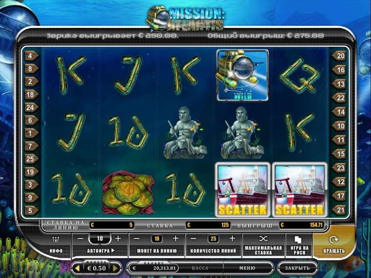 Видео покер Mission Atlantis демо-игра
