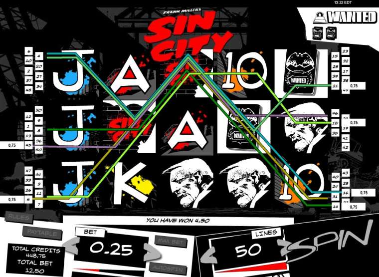 Видео покер Sin City демо-игра