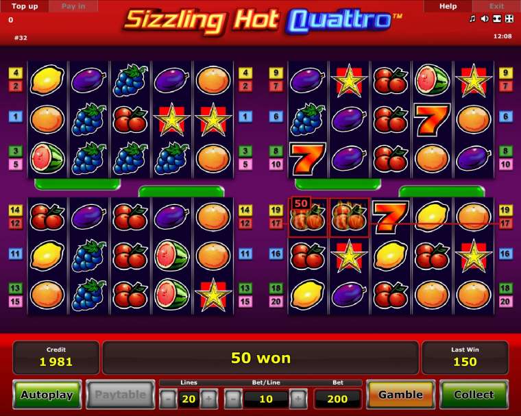 Онлайн слот Sizzling Hot Quattro играть