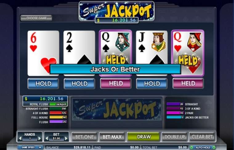 Видео покер Super Jackpot демо-игра