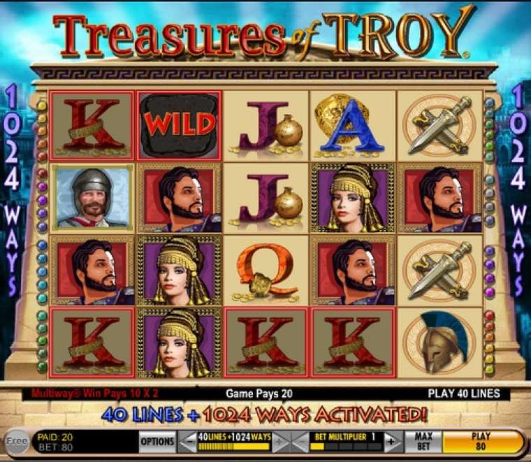 Видео покер Treasures of Troy демо-игра
