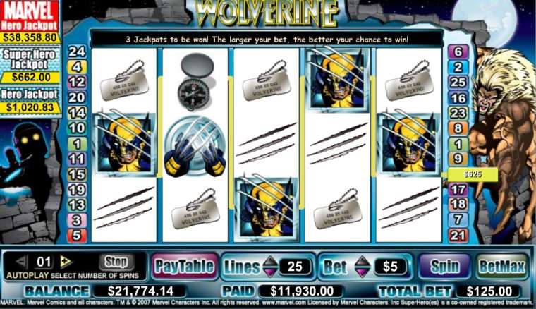 Видео покер Wolverine демо-игра